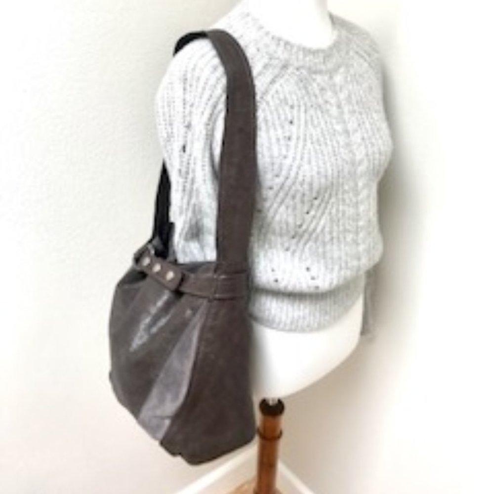 Kooba Gray and Charcoal Two-Tone Hobo Bag - Picture 2 of 14